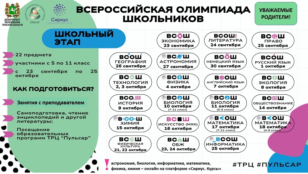 Всероссийская олимпиада школьников.